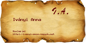 Iványi Anna névjegykártya